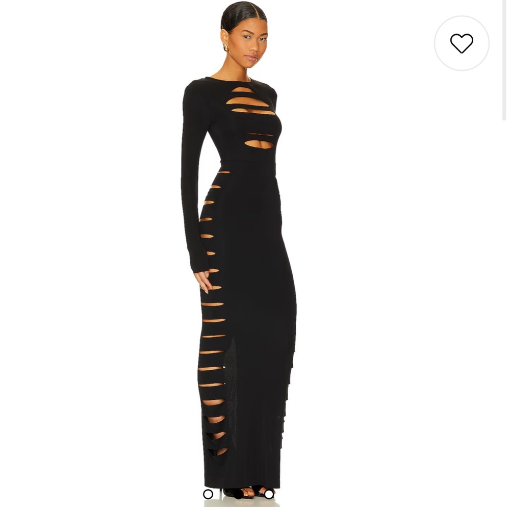 h:ours Black Cutout Maxi Dress